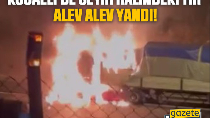 Kocaeli'de seyir halindeki tır alev alev yandı!