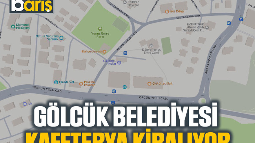 Gölcük Belediyesi kafeterya kiralıyor