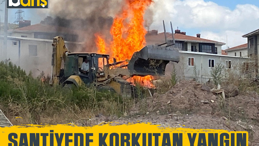 Kocaeli’de Şantiyede çıkan yangın korkuttu