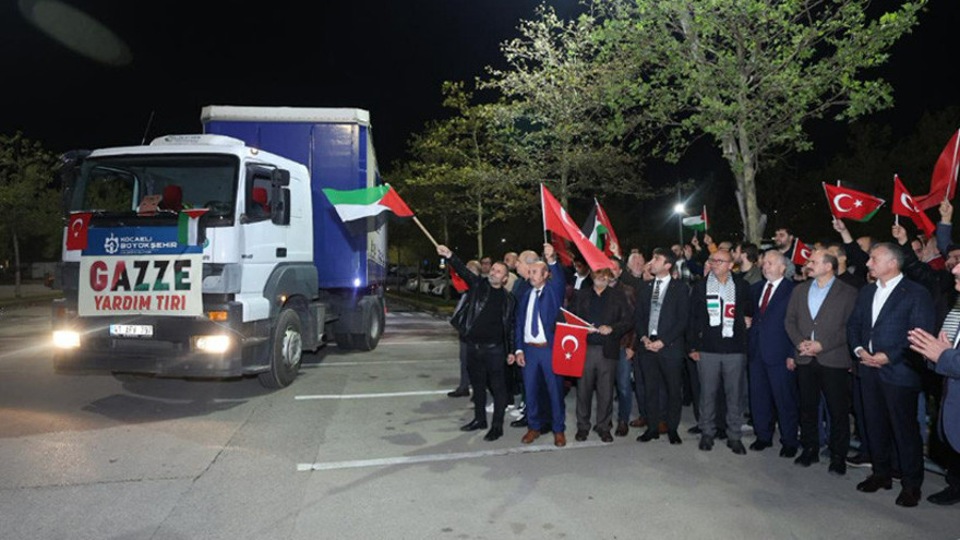 Yardım tırları Kocaeli'den Gazze'ye yola çıktı